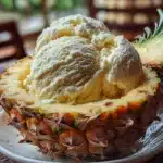Pineapple Coconut Ice Cream: The Ultimate Tropical Dessert Guide 5 Pineapple coconut ice cream served in pineapple shell
