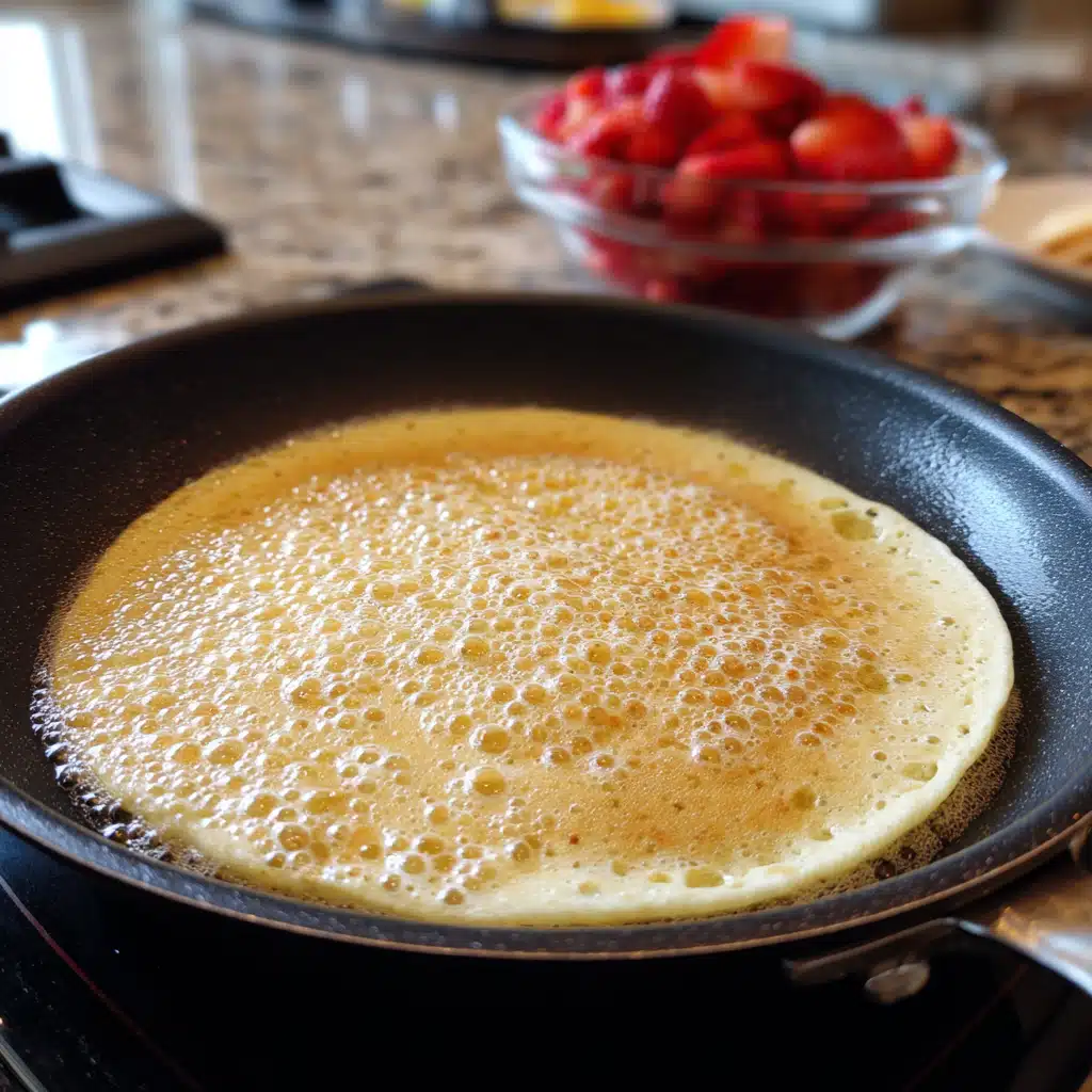 cooking-technique-pancake-strawberry-recipe how to cook pancake strawberry recipe on skillet