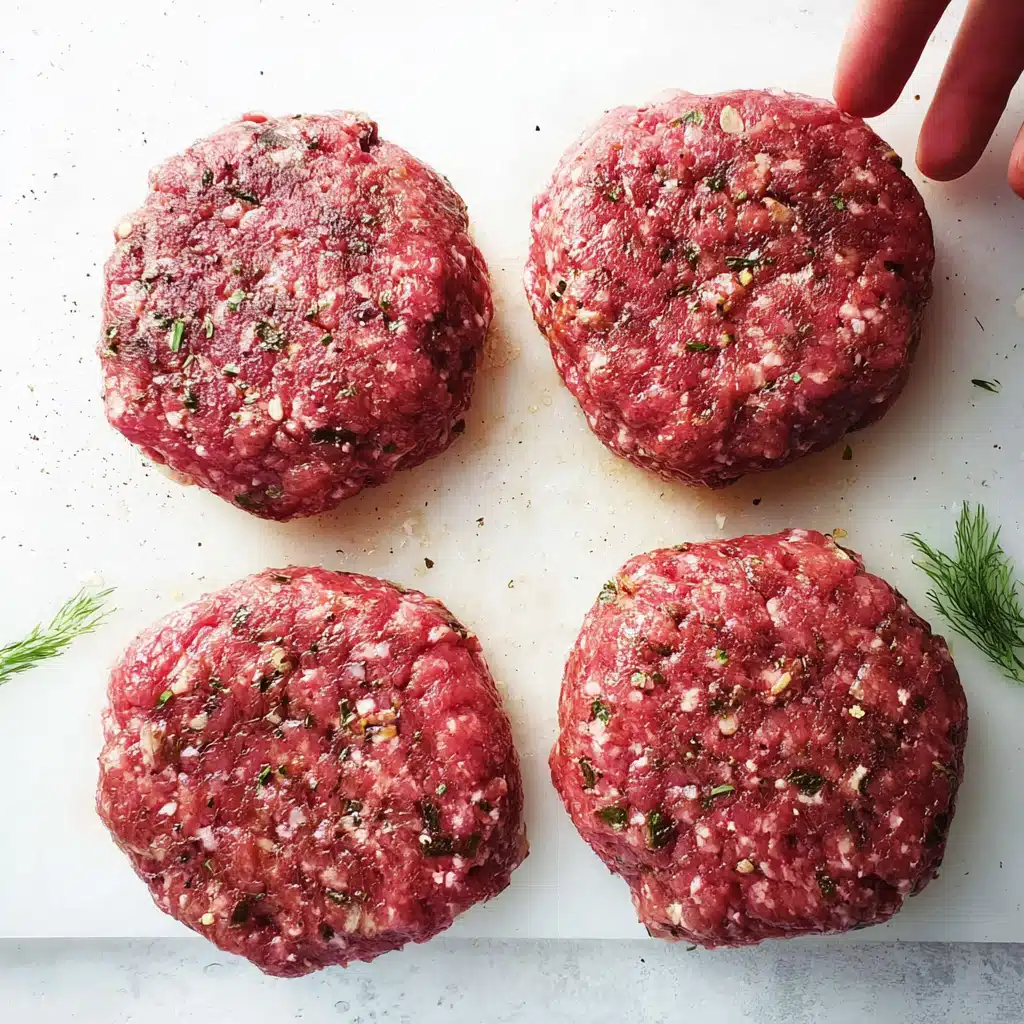 bison-burger-ingredients Bison burger recipe ingredients with seasoning
