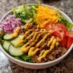 Easy Burger Bowl Recipe: A Healthy, Flavor-Packed Dinner in Minutes 2 Easy burger bowl recipe with sweet potatoes and fresh toppings