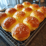 Freshly baked Honey Garlic Butter Brioche Rolls