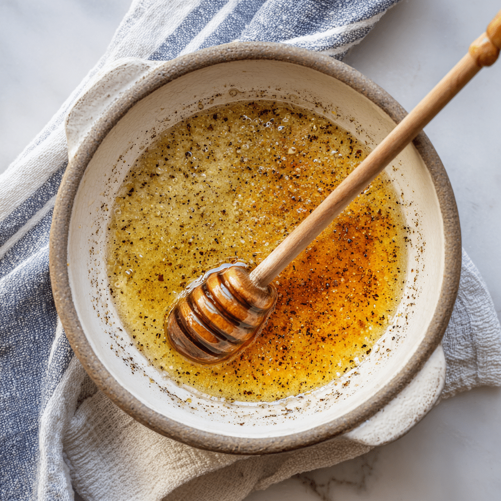 Honey Garlic Butter Brioche Rolls 10 Preparing honey garlic butter glaze