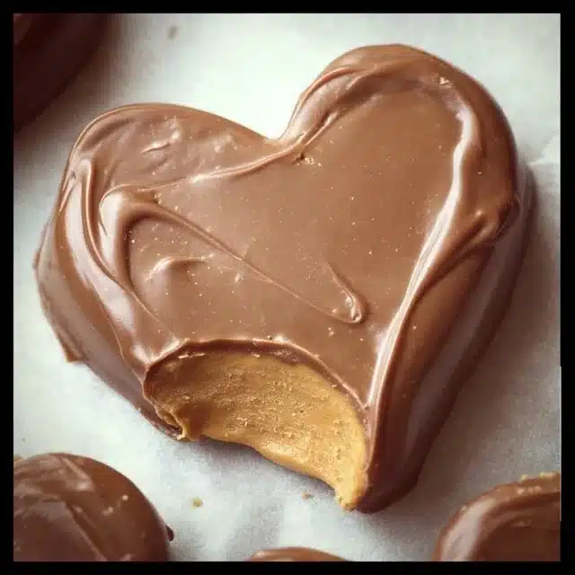 Valentine's Chocolate Peanut Butter heart dessert