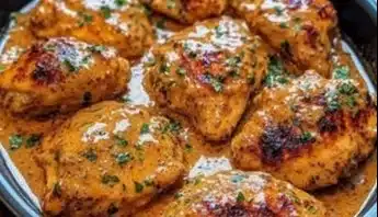 Plate of Cowboy Butter Chicken with creamy sauce and spices