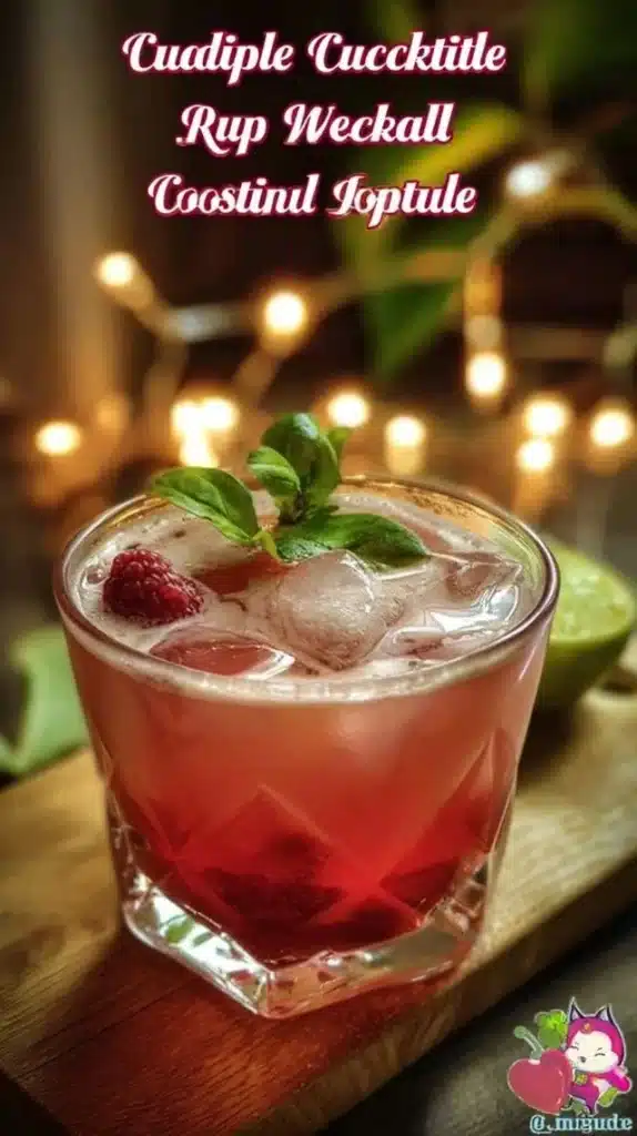 Cupid's Cuddle Cocktail with heart-shaped garnish and cozy ambiance