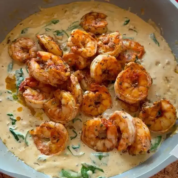 Home 3 Delicious Easy Marry Me Shrimp dish garnished with herbs and served on a plate.