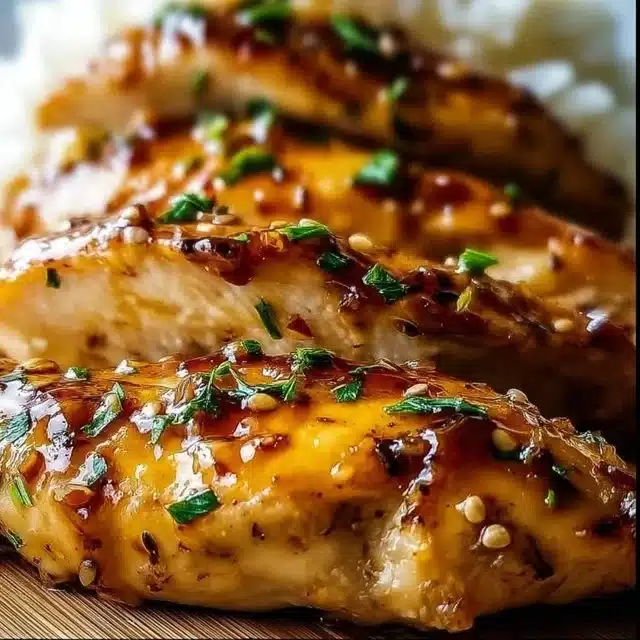 Delicious Honey Garlic Chicken Breasts cooked to perfection