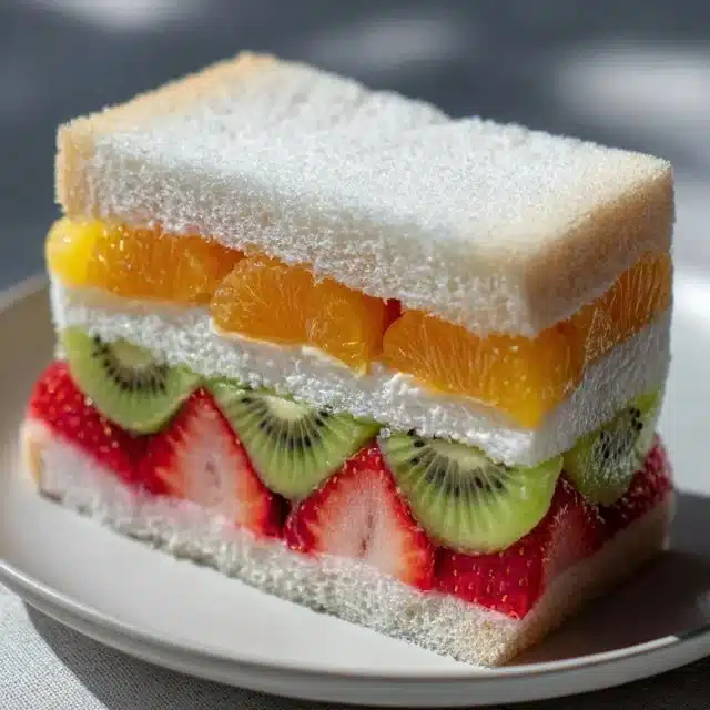 Japanese Fruit Sandwich filled with assorted fresh fruits and cream