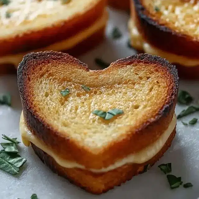 Home 7 Mini Grilled Cheese Hearts served on a plate