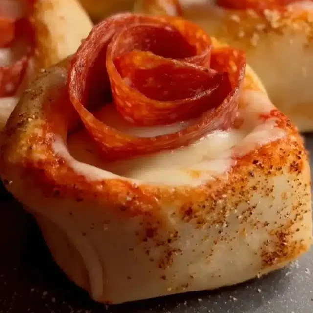 Home 1 Delicious homemade Pepperoni Pizza Rolls served on a plate