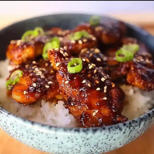 Delicious Teriyaki Chicken served with rice and vegetables