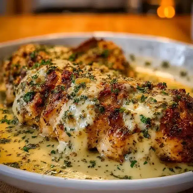 Baked Caesar Chicken with Creamy Parmesan Sauce