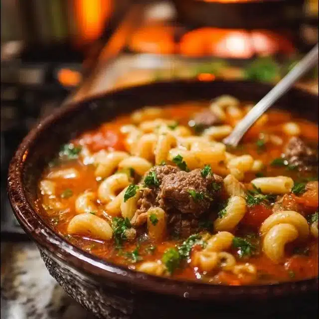 Beef and Macaroni Soup