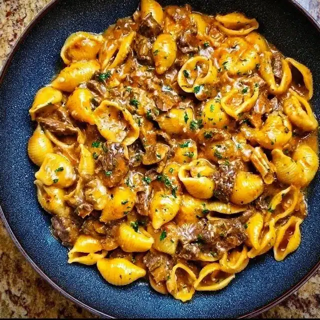 Creamy Beef and Shells 7 Creamy Beef and Shells