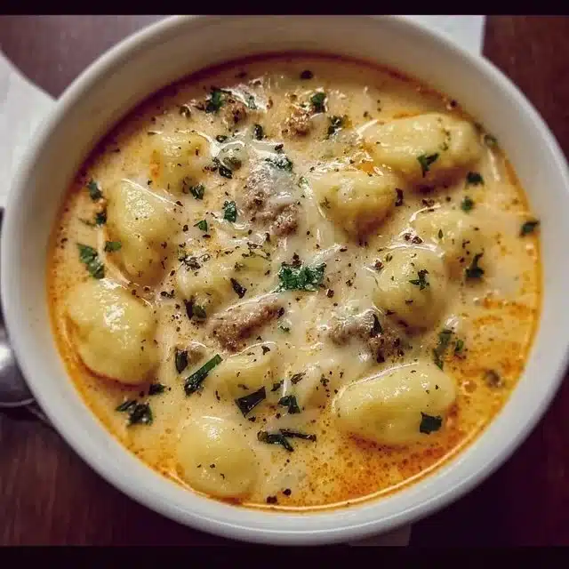 Creamy Garlic Gnocchi Soup
