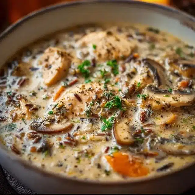 Creamy Mushroom Chicken and Wild Rice Soup 6 Creamy Mushroom Chicken and Wild Rice Soup
