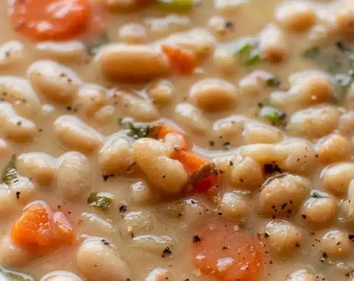 Greek White Bean Soup With Garlic & Lemon
