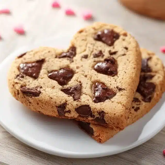 Heart Shaped Chocolate Chip Cookies 3 Heart Shaped Chocolate Chip Cookies