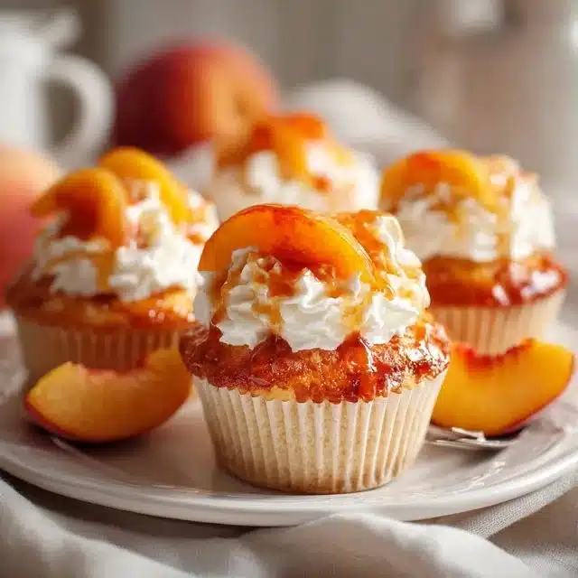 Honey Peach Cream Cheese Cupcakes