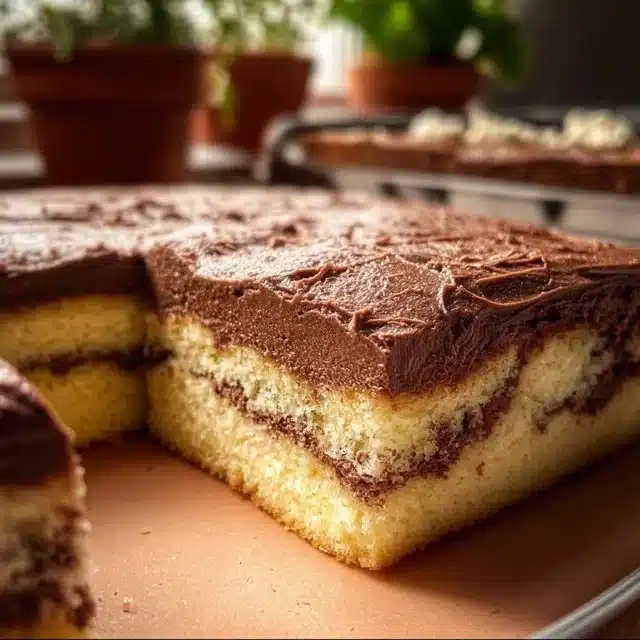 Home 5 Delicious slice of Italian Love Cake topped with creamy frosting and fresh berries