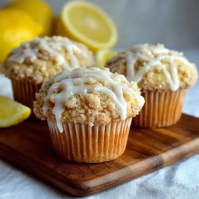 Lemon Crumb Muffins with Lemon Glaze