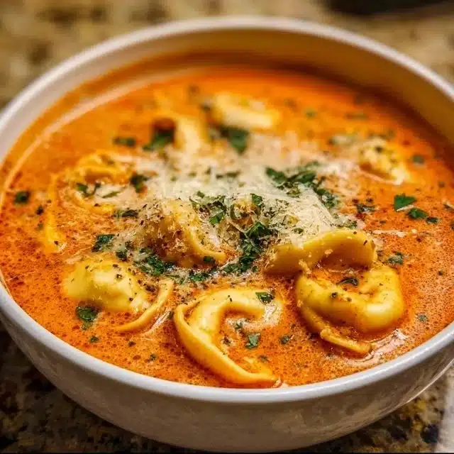 Parmesan Tomato Tortellini Soup