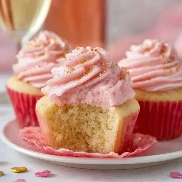 Pink Champagne Cupcakes 3 Pink Champagne Cupcakes