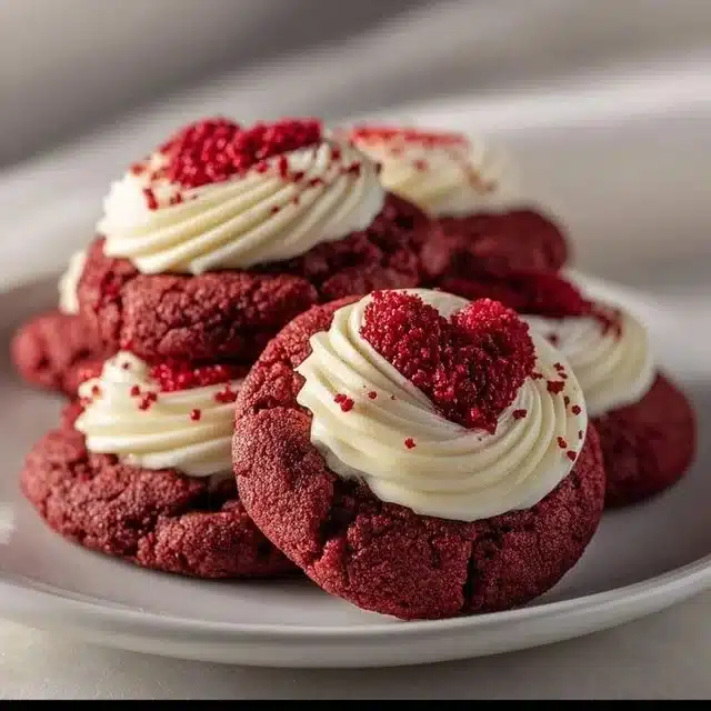 Red Velvet Cookies with Easy Cream Cheese Frosting