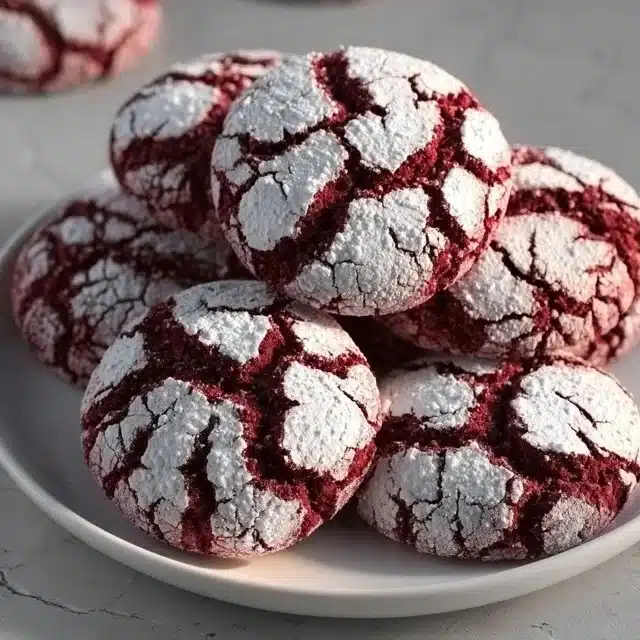 Red Velvet Crinkle Cookies
