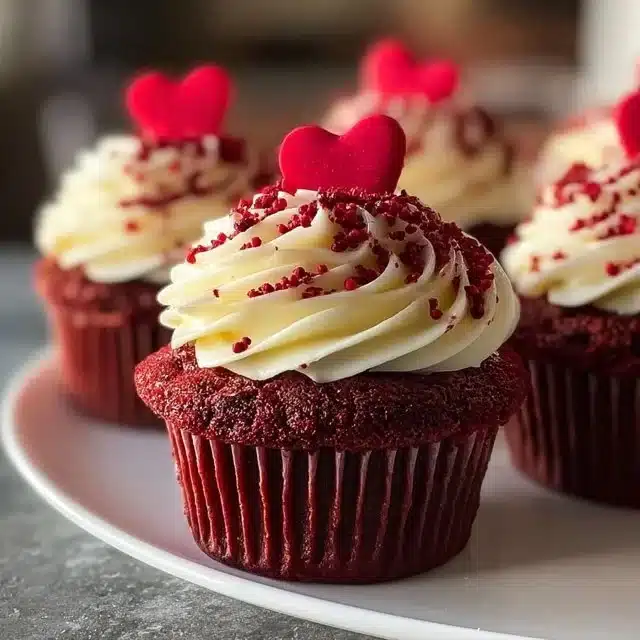 Soft and moist red velvet cupcakes decorated for celebrations