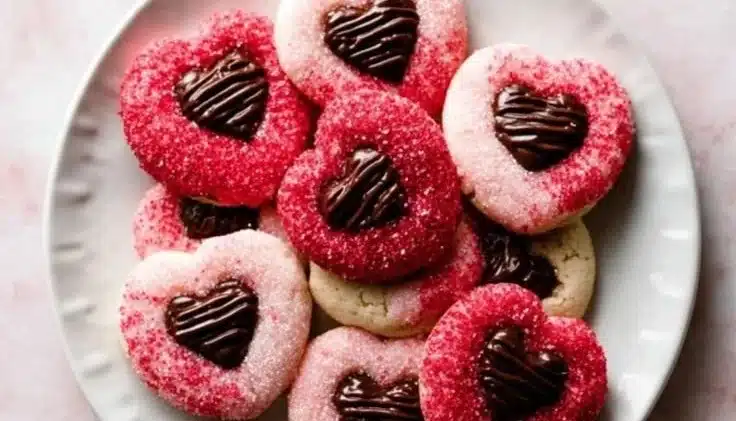 Sparkle Sweetheart Cookies – Easy Sparkly Sugar Cookie Recipe