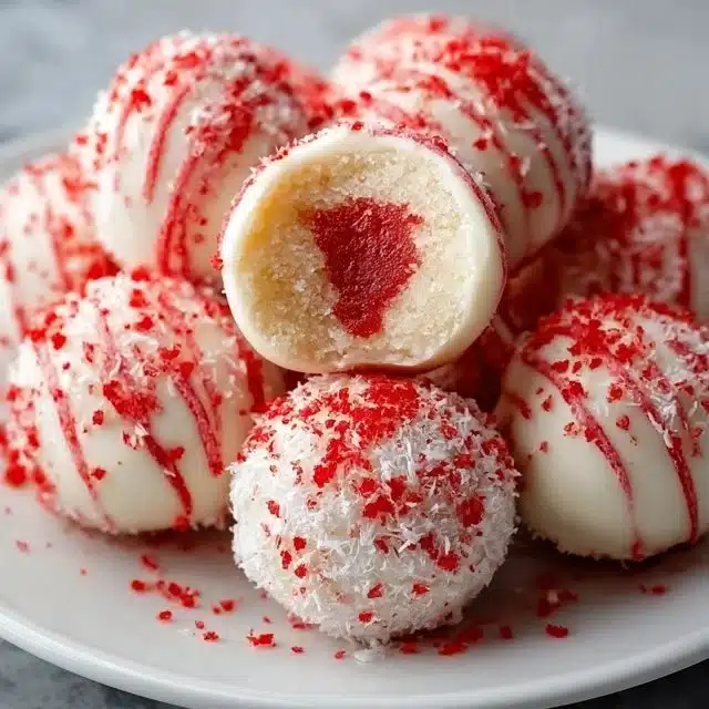 Delicious strawberry cake truffles elegantly decorated on a plate.