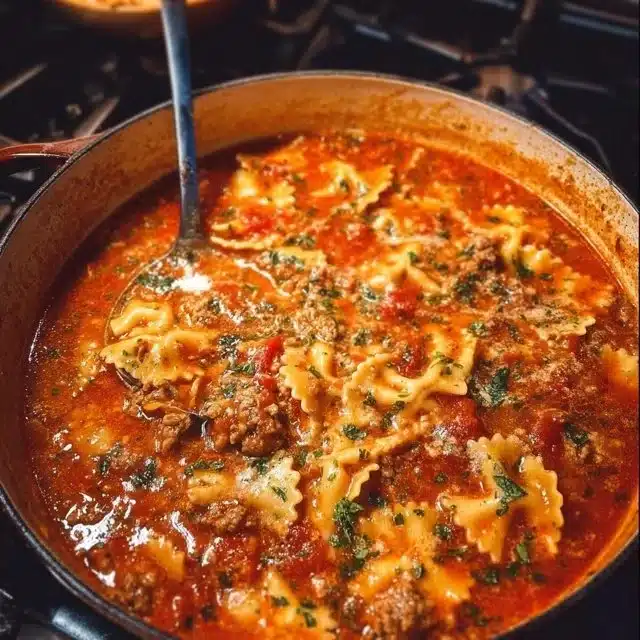 This easy lasagna soup recipe is how you can enjoy lasagna without all the work. There's no layering, just an … | Easy recipe, Turkey recipe, Cooking recipes