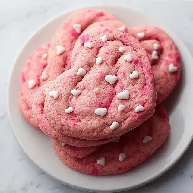 Delicious heart-shaped Valentine Cookies decorated with colorful icing.