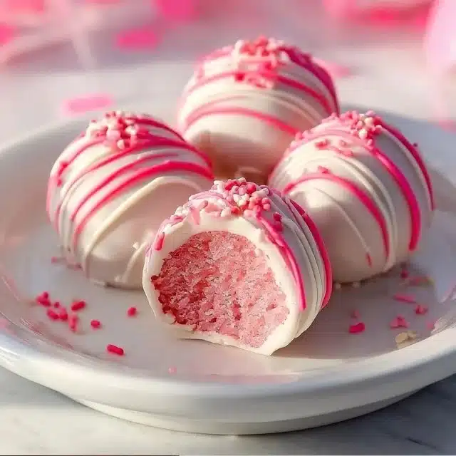 Valentine Strawberry Cake Truffles