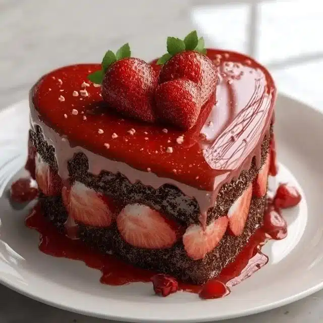 Delicious Valentine's Cake decorated with hearts and romantic designs