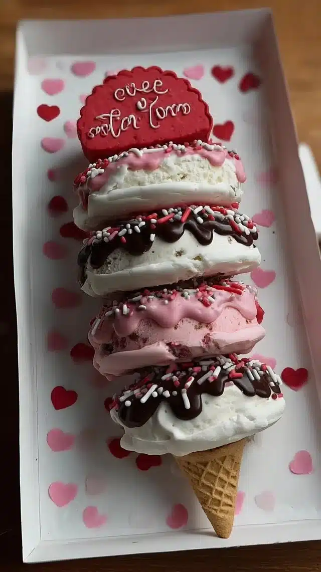 Valentine's Ice Cream Cookie Stackable