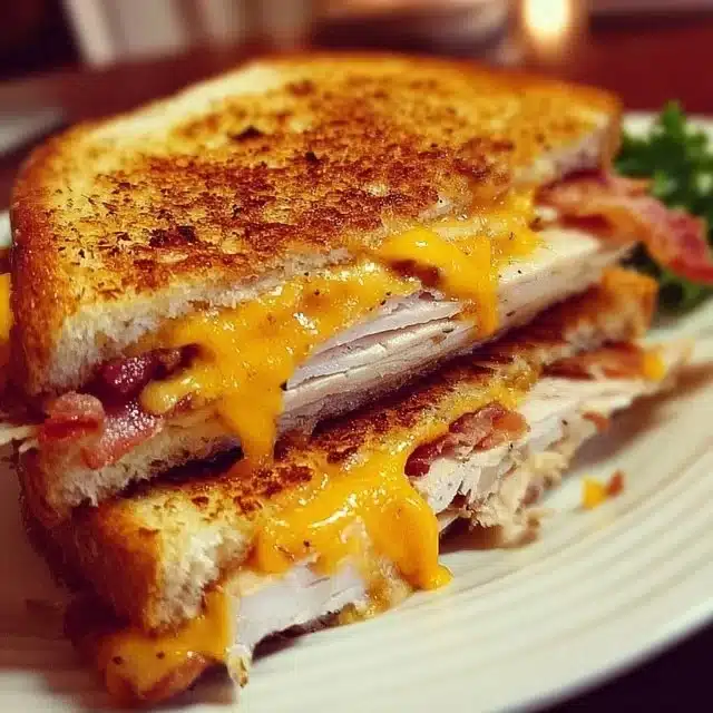 Cheddar and Bacon Turkey Melt on Sourdough