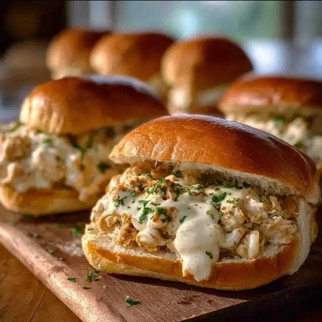 Chicken Alfredo Sloppy Joes – Creamy, Cheesy & Comforting 4 Chicken Alfredo Sloppy Joes – Creamy, Cheesy & Comforting
