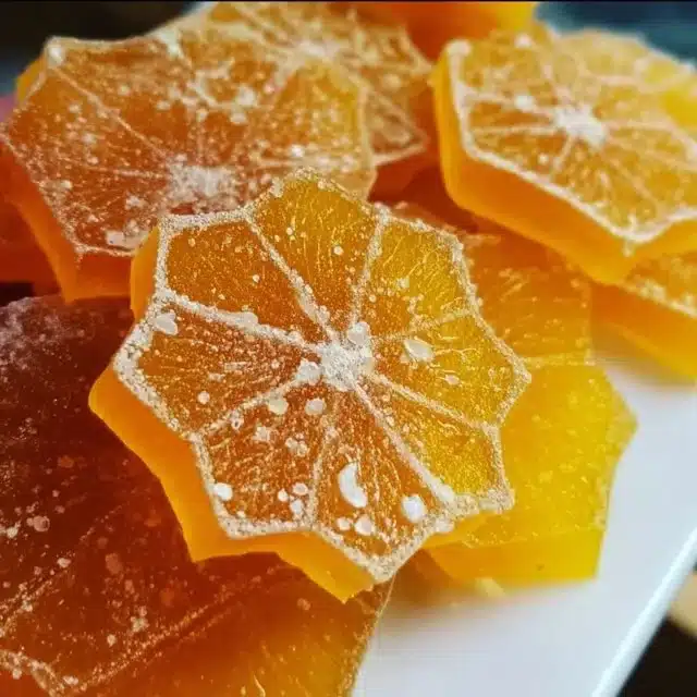 Homemade orange candy made from fresh oranges and sugar