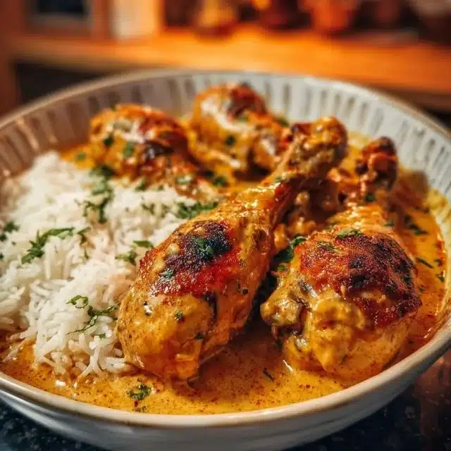 Creamy Paprika Chicken Drumsticks with Steamed Rice 4 Creamy Paprika Chicken Drumsticks with Steamed Rice