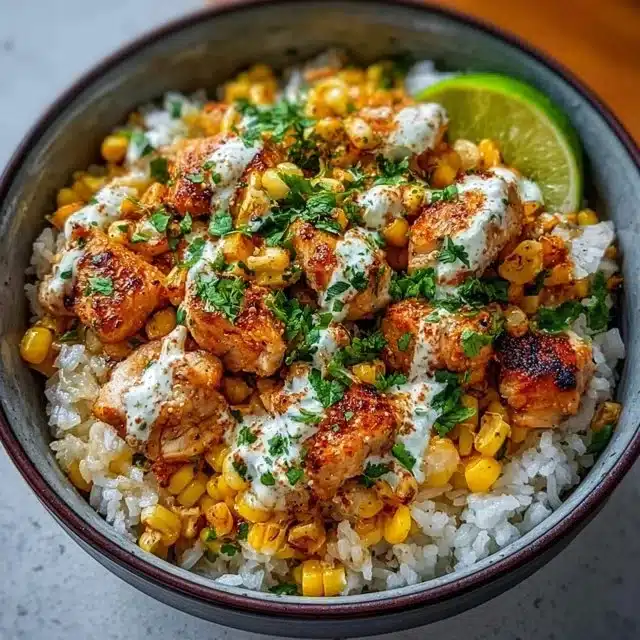 Street Corn Chicken Rice Bowl