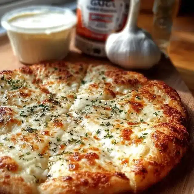 Creamy white garlic pizza sauce for flavorful homemade pizzas.